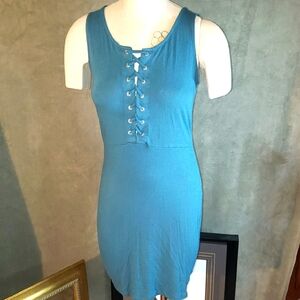 Charlotte Russe Teal Sleeveless Dress Size L